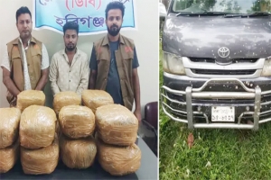  হবিগঞ্জে বিপুল পরিমাণ গাঁজাসহ আটক ১, মাইক্রোবাস জব্দ