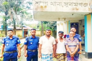 শাল্লায় পুলিশের অভিযানে মাদকসহ আটক ৩