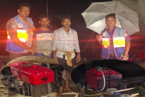 ছাতকে অবৈধ বালু উত্তোলনে নৌ-পুলিশের অভিযানে ২ বাংলা ড্রেজার জব্দ, আটক ২