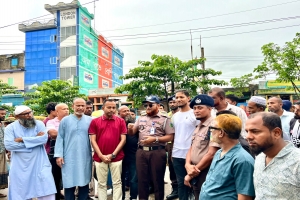 জাউয়া বাজারে জয়কলস হাইওয়ে থানার নতুন ভবনের স্থান পরিদর্শন