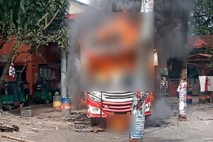 টিলাগড়ে ফিলিং স্টেশনে বাসের গ্যাস সিলিন্ডার বিস্ফোরণ : দগ্ধ চারজন 