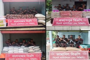 সিলেট সীমান্তে পৌনে ২ কোটি টাকার চোরাচালানি মালামাল জব্দ